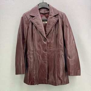 Vintage Y2K The Tannery Genuine Leather Belted Blazer Jacket size 11/12